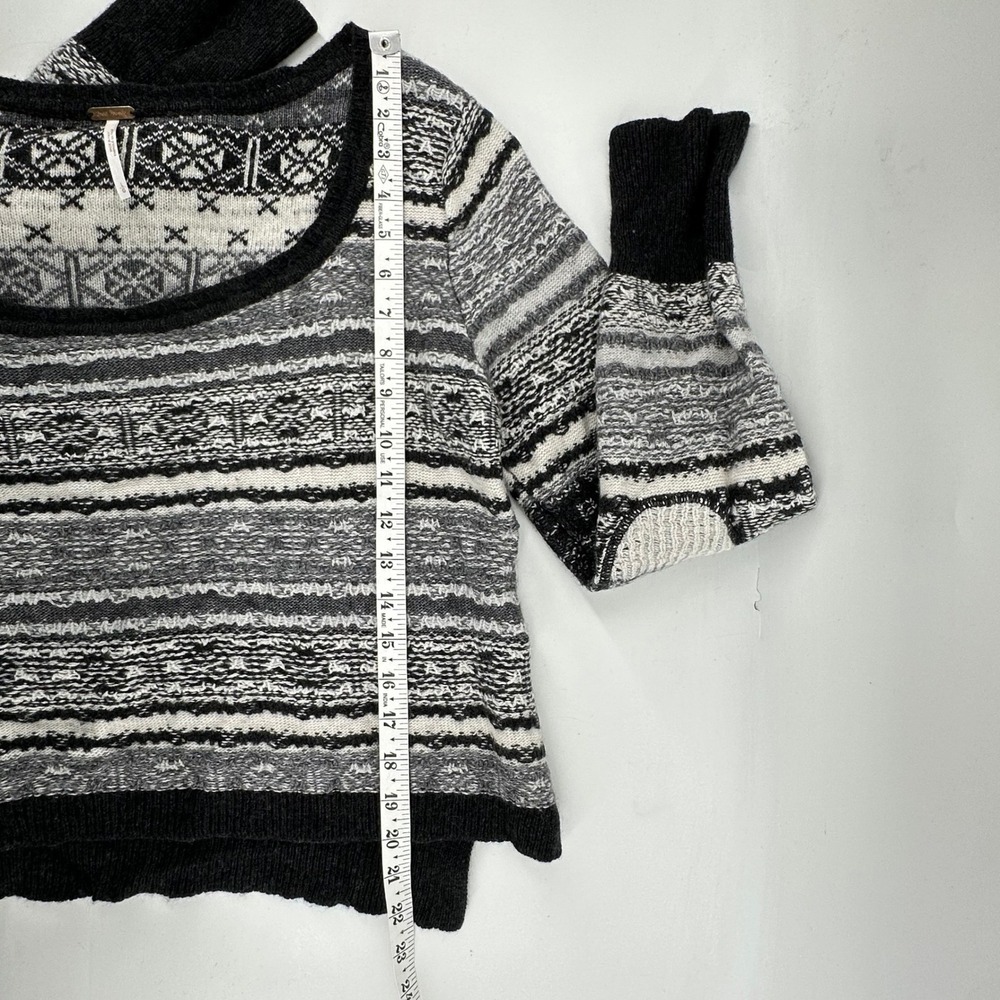 Free People Sweater Fair Isle Wool Cashmere Cropped Pullover Boho Nordic Women L - Picture 7 of 10